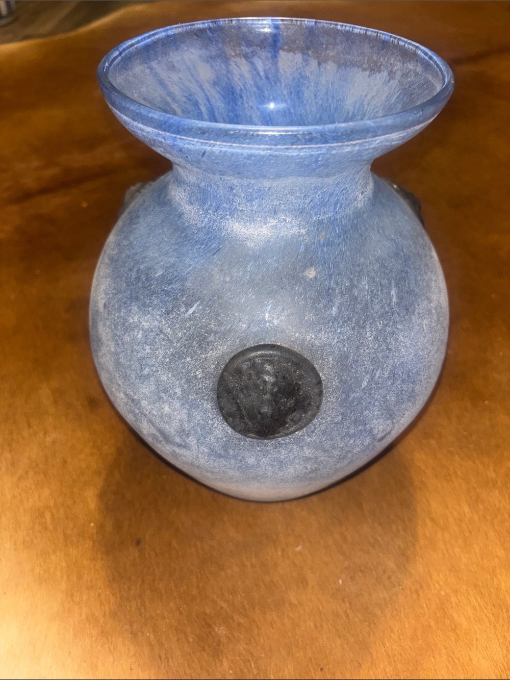 Vintage Murano glass blue vase